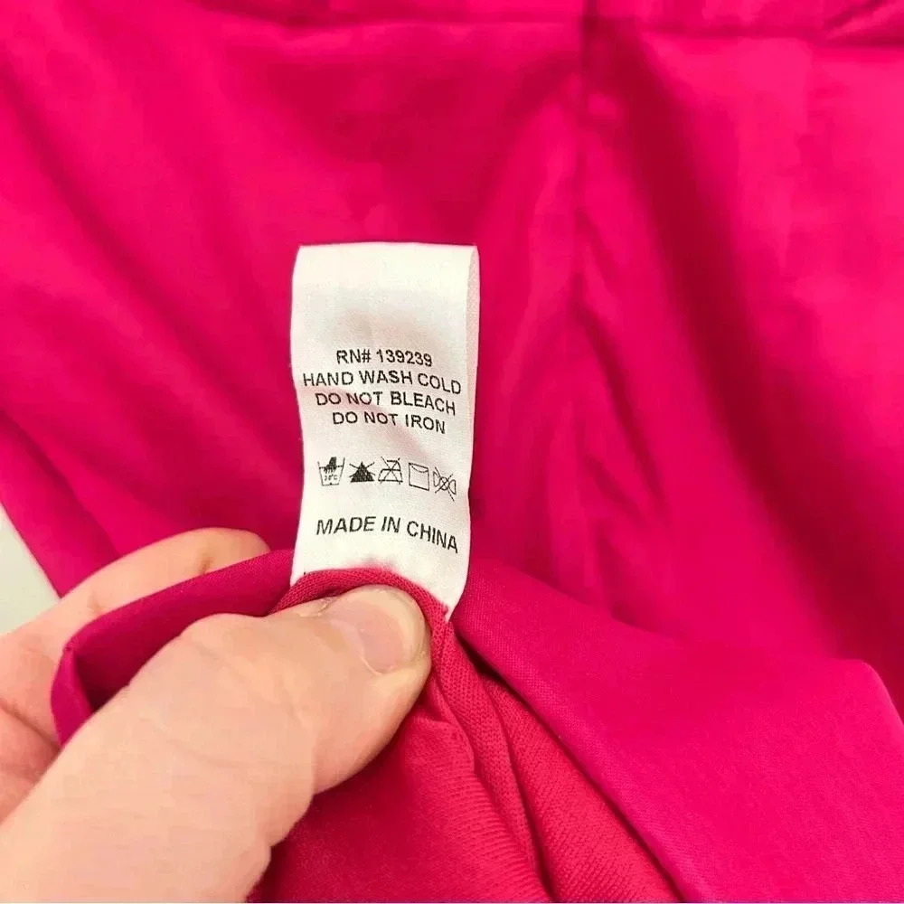 Do + Be • Hot Pink Mini Fitted Cocktail V Neck Ruffle Party Dress Sz M - Picture 10 of 10